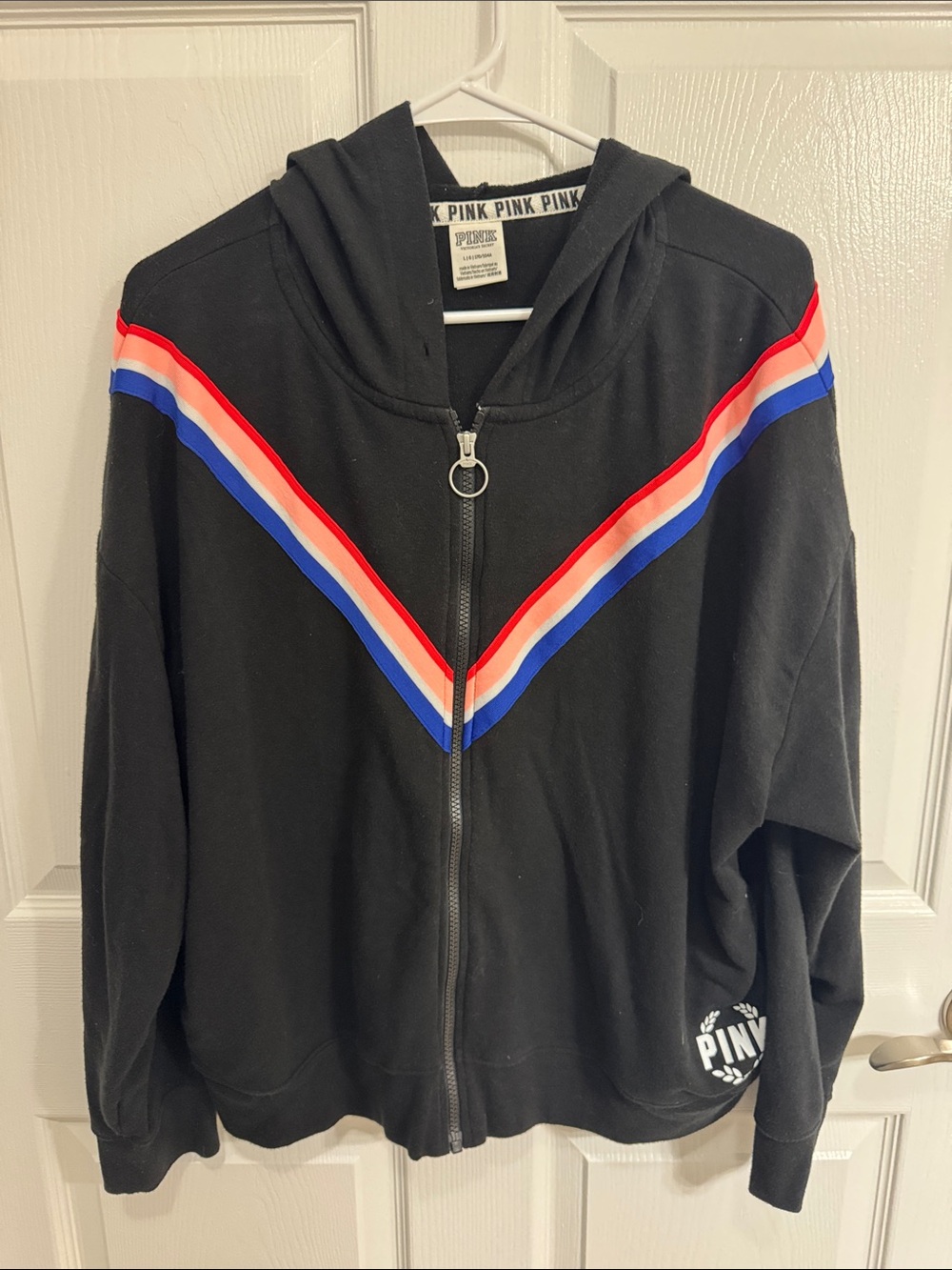 Victoria's Secret PINK Black Sweatshirt with Branded Neckband